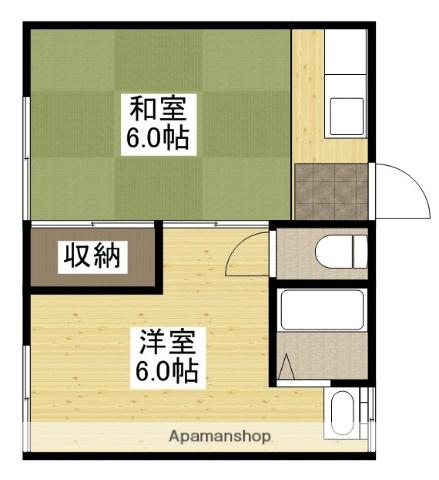 グリーンハイツ美の里(2K/2階)の間取り写真