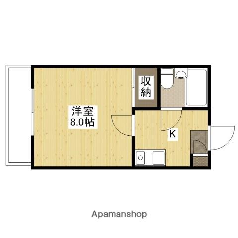 サンリバー新宅(1K/6階)の間取り写真