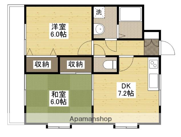 サクセスフォート(2DK/6階)の間取り写真