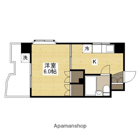 グレース中田(1DK/4階)の間取り写真