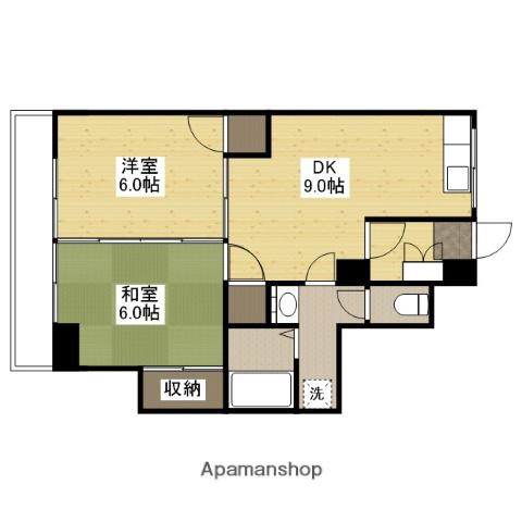シャルム成城(2DK/2階)の間取り写真