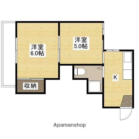 コーポ西田(2K/4階)の間取り写真