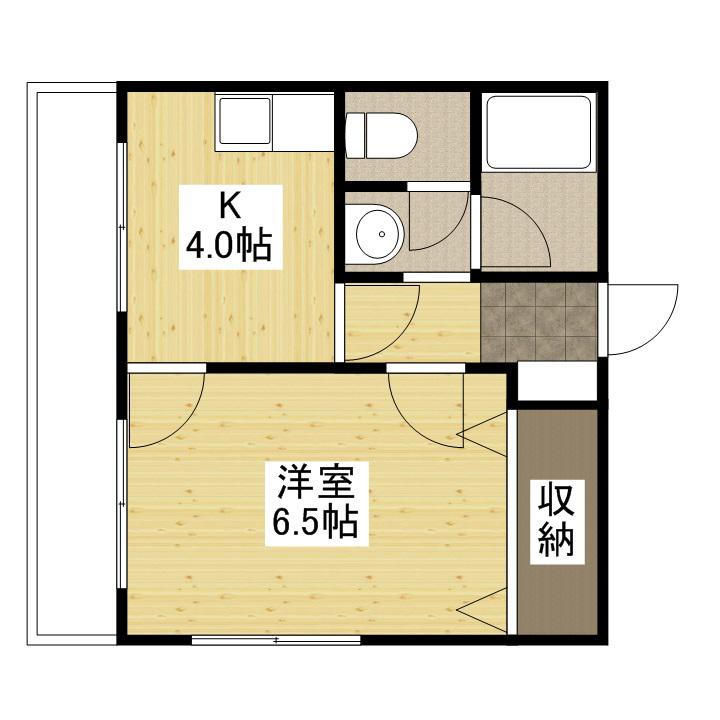 セジュール観音(1K/2階)の間取り写真