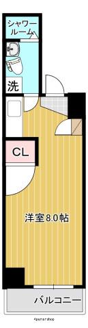 アクアコート宇品(ワンルーム/5階)の間取り写真