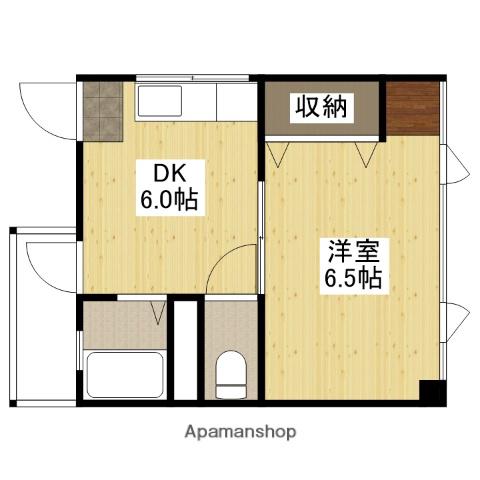 パームビラ(1DK/4階)の間取り写真