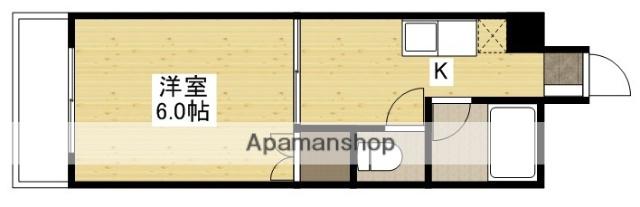 ラトゥール広島(1K/3階)の間取り写真