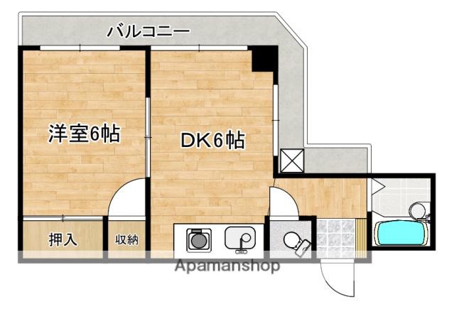 第五KSNビル(1DK/4階)の間取り写真