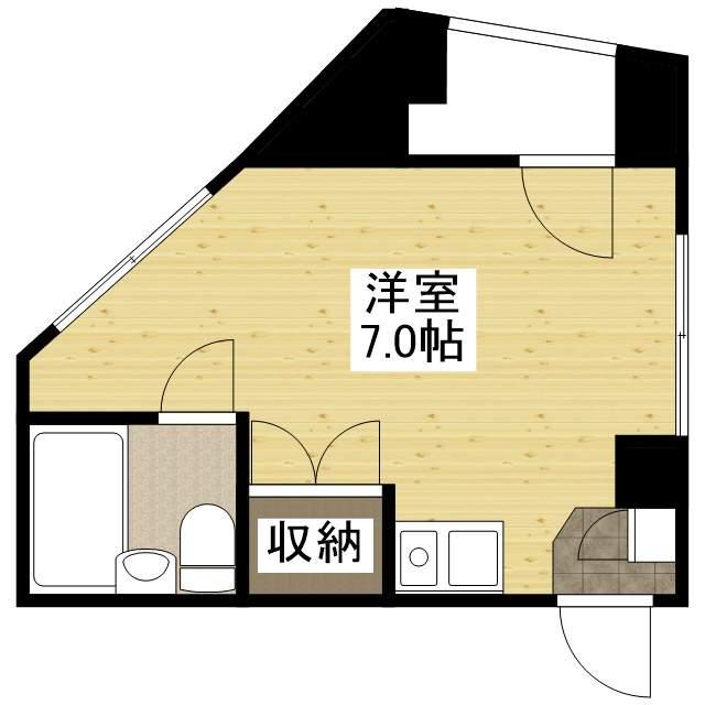 浜田ビル(ワンルーム/5階)の間取り写真