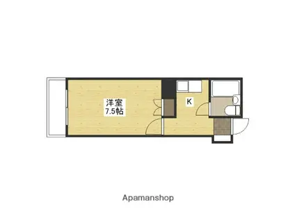 奥田マンション(1K/4階)の間取り写真