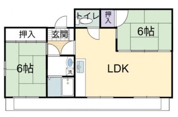 コープYK(2LDK/2階)の間取り写真