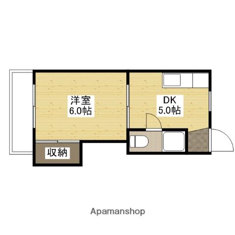 第3小河内ビル(1DK/3階)の間取り写真