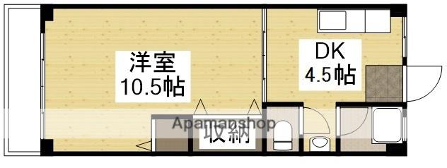 倉本ビル(1DK/3階)の間取り写真