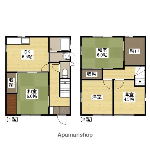 アストラムライン 毘沙門台駅 徒歩13分 2階建 築34年(4SDK)の間取り写真