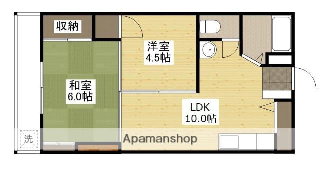 内藤ビル(2LDK/4階)の間取り写真