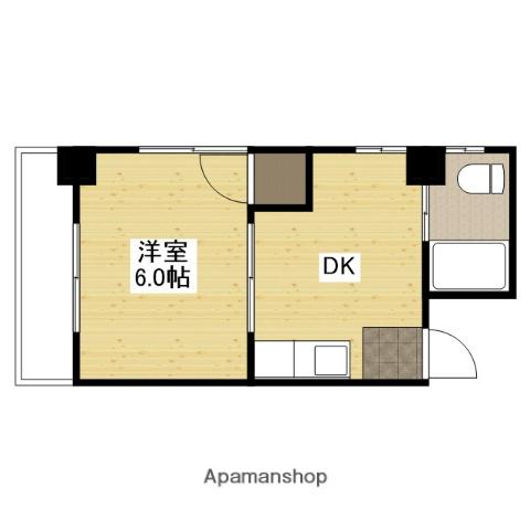 松尾ビル(1DK/3階)の間取り写真