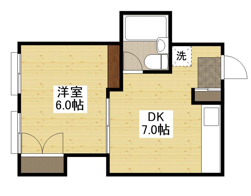 メゾンイノウエ(1DK/2階)の間取り写真