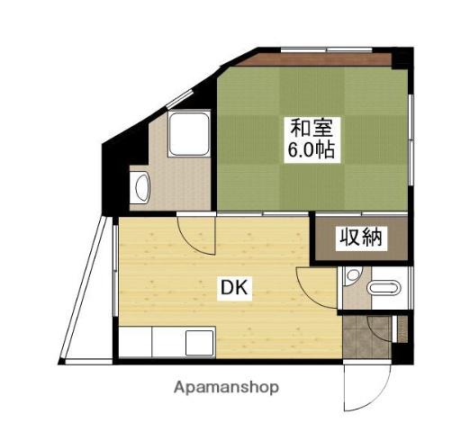 坂本ビル(1DK/3階)の間取り写真