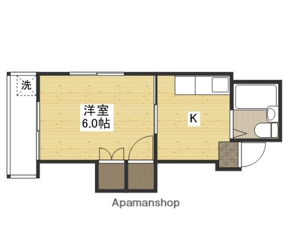 フラワービル(1K/3階)の間取り写真