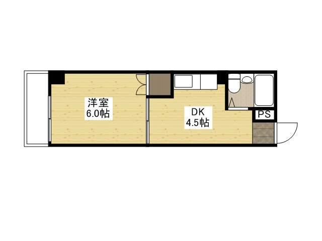 スタープラザ東雲(1DK/2階)の間取り写真