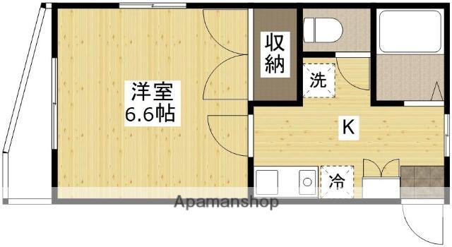 パームヒルズハラダ(1K/4階)の間取り写真