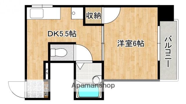 山田ビル(1DK/4階)の間取り写真