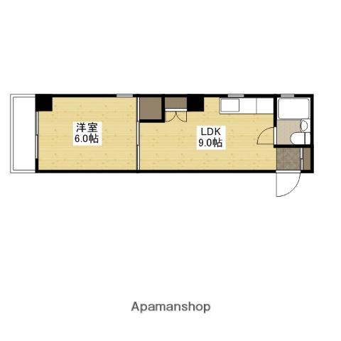 和秀三篠北町ビル(1LDK/5階)の間取り写真
