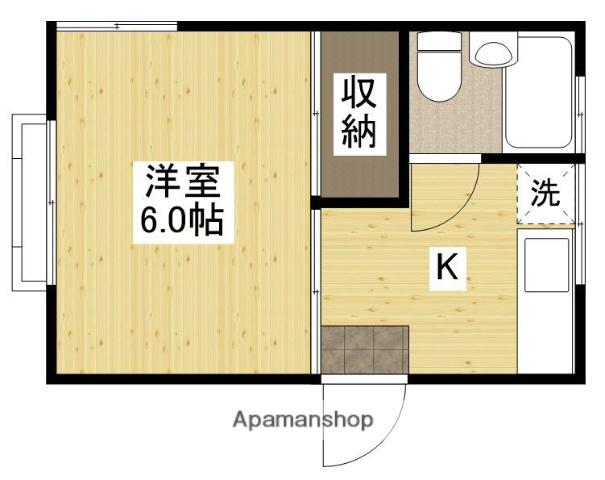 コテージ山本(1K/2階)の間取り写真
