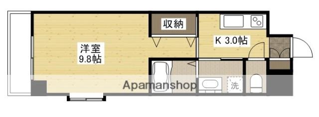 フェリーチェグランデ舟入中町(1K/4階)の間取り写真