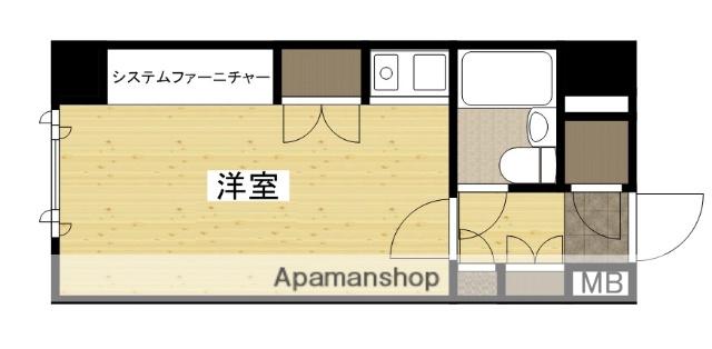 ライオンズマンション国泰寺(ワンルーム/6階)の間取り写真
