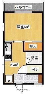 ハイツ松野(1K/1階)の間取り写真