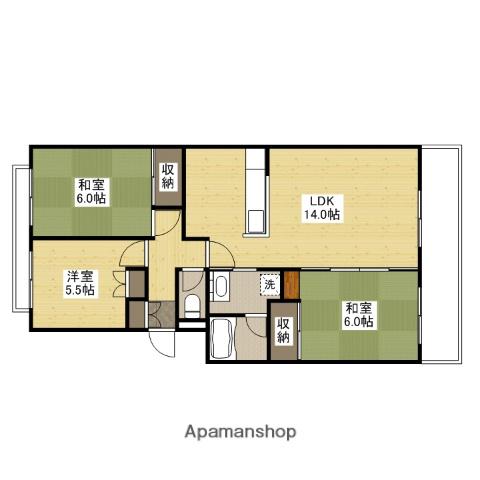 第2マルヒロハイツ(3LDK/3階)の間取り写真