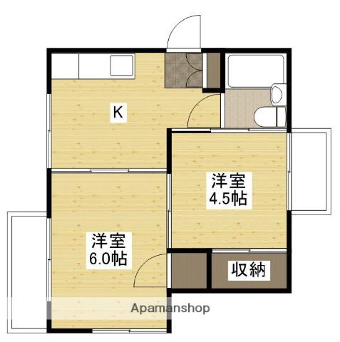 山根ビル(2K/3階)の間取り写真