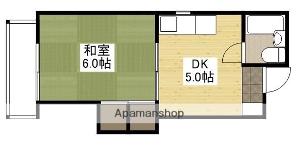 コーポ福島(1DK/2階)の間取り写真