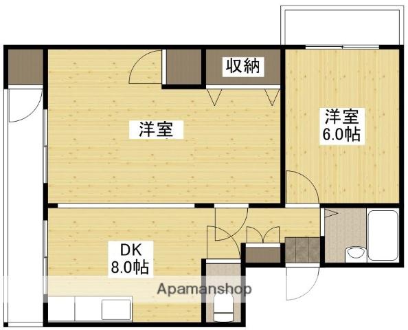 アズサコーポ(2DK/4階)の間取り写真