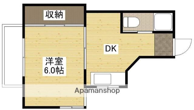 渡部ビル(1DK/3階)の間取り写真