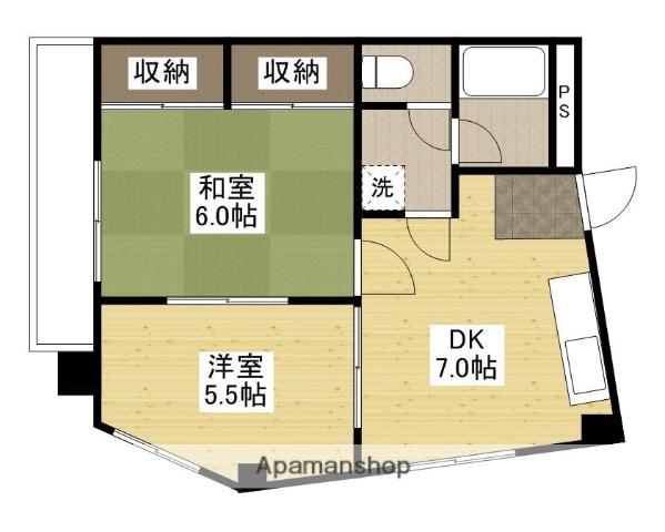 東宝ビル(2DK/3階)の間取り写真