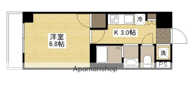 第2エビスヤビル(1K/4階)の間取り写真