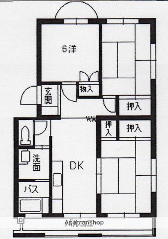 阿瀬波コーポ(3DK/3階)の間取り写真