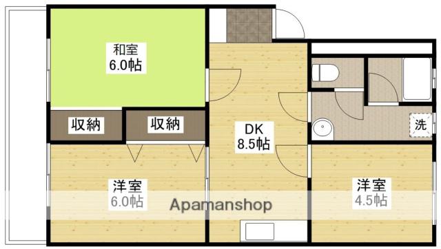 本多第2ビル(3DK/1階)の間取り写真