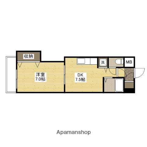 ミッションデルタ(1DK/6階)の間取り写真