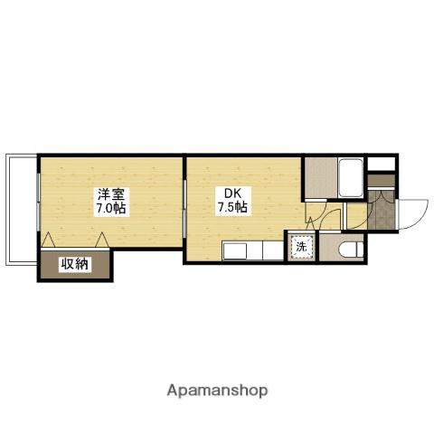 ミッションデルタ(1DK/7階)の間取り写真