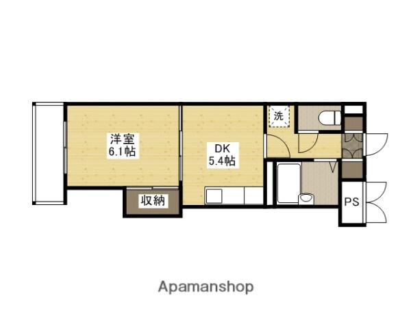 ハウスエーヌ西十日市(1DK/4階)の間取り写真