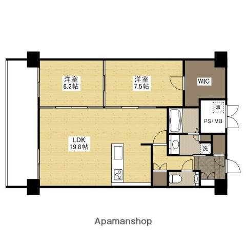 グランアークテラス(2LDK/7階)の間取り写真