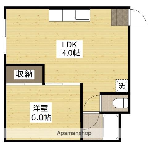 水野ビル(1LDK/3階)の間取り写真
