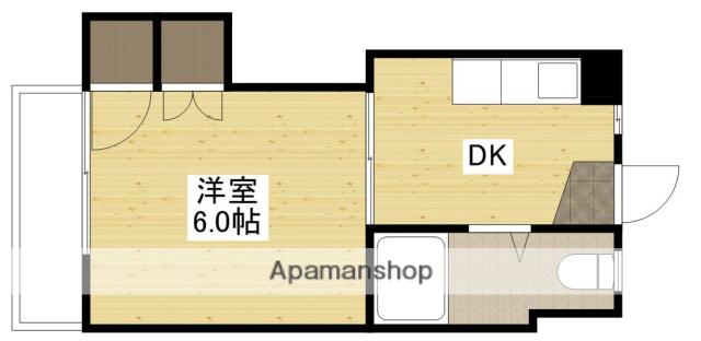 ヤマトビル(1DK/4階)の間取り写真