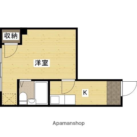中国技建ビル(1K/2階)の間取り写真