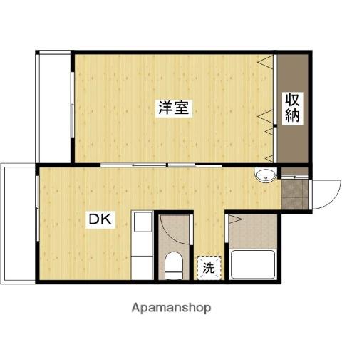 日焼ビル(1DK/5階)の間取り写真