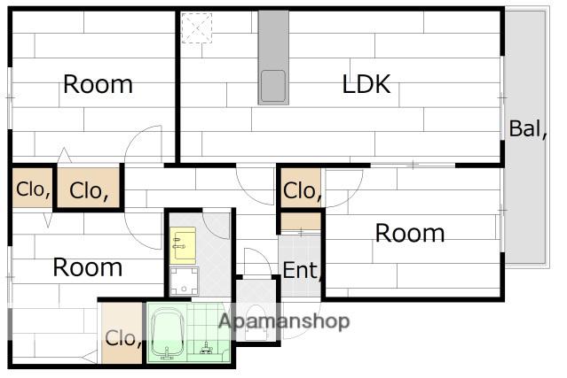 HOLLY HOUSE(3LDK/3階)の間取り写真