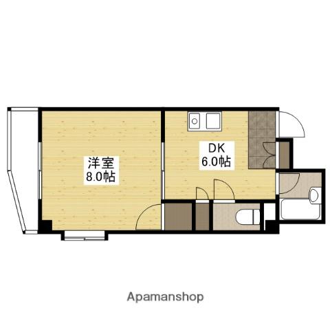 リヴラン西原Ⅱ(1DK/3階)の間取り写真