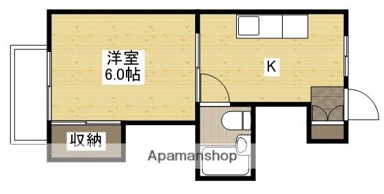 コーポピスガ(1K/1階)の間取り写真